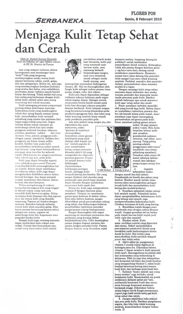 Menjaga kulit tetap sehat dan cerah_FloresPos